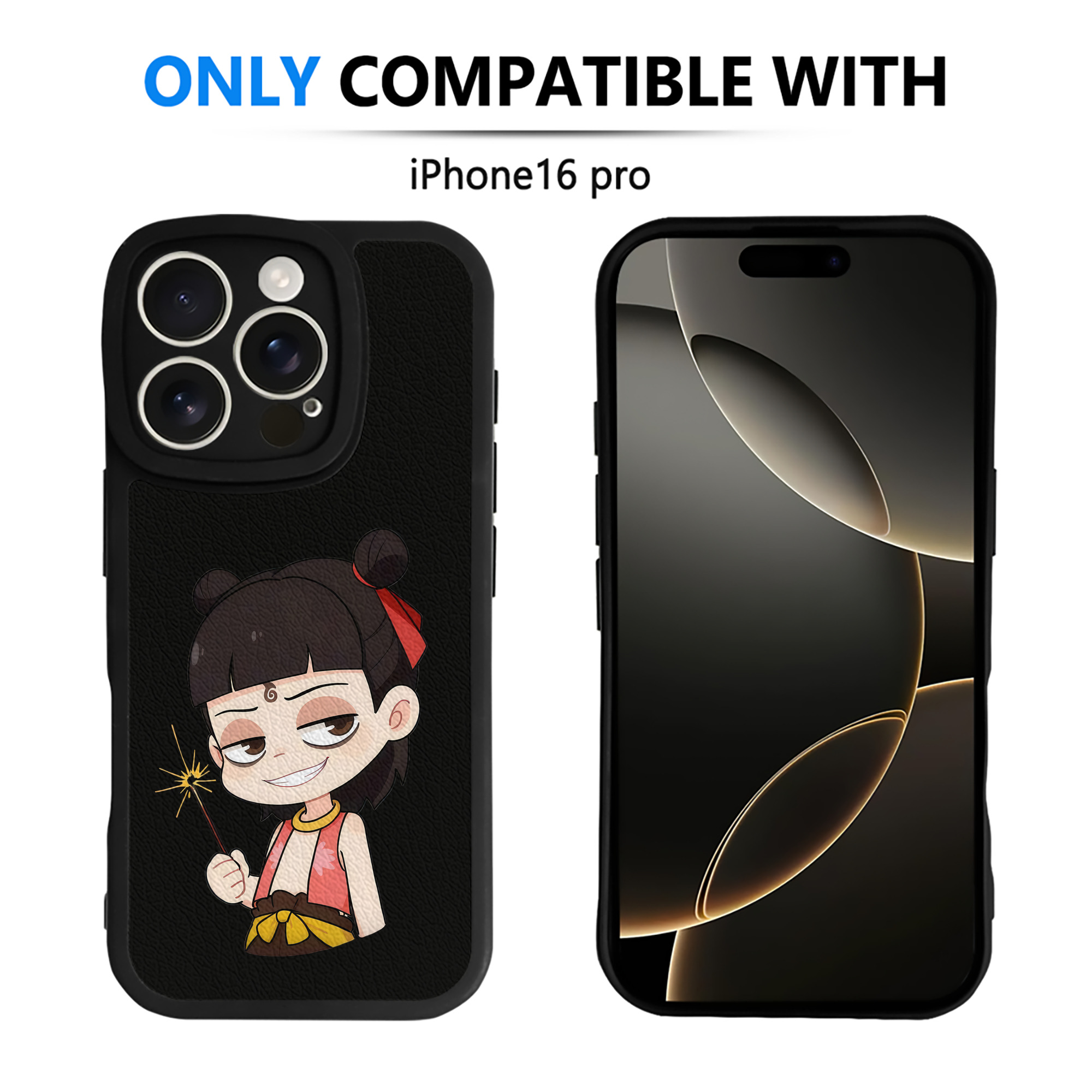 （画像用） Ne Zha 2 ナタ 魔童の大暴れ 【iPhone 16シリーズ対応】シリコンスマホケース（レザー調） 材質：シリコン